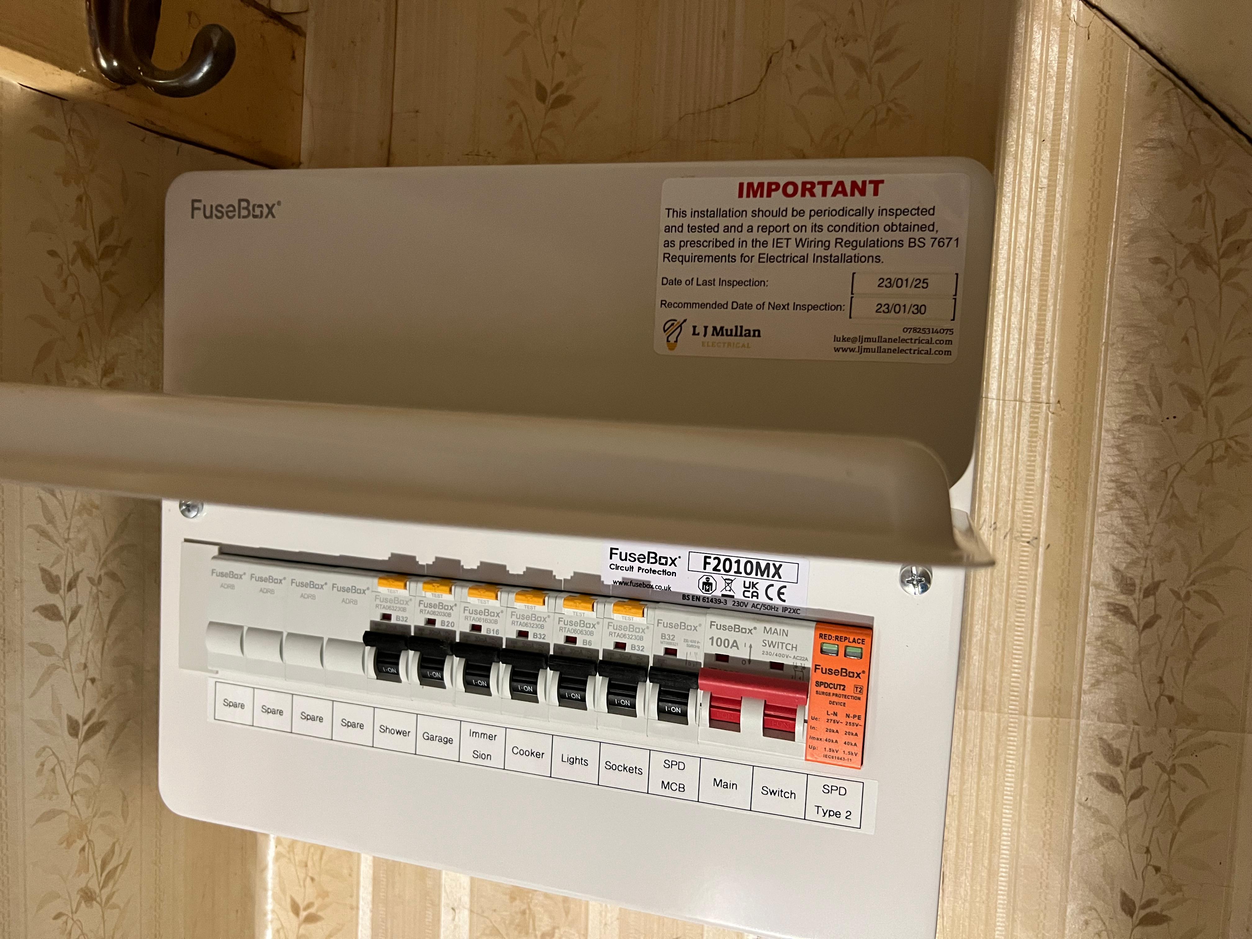 Label the Fuse Board - LJ Mullan Electrical, Banbury