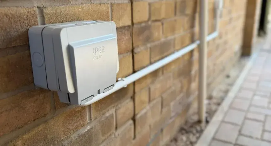 External Socket Installation in Banbury – Neat White Conduit Installation